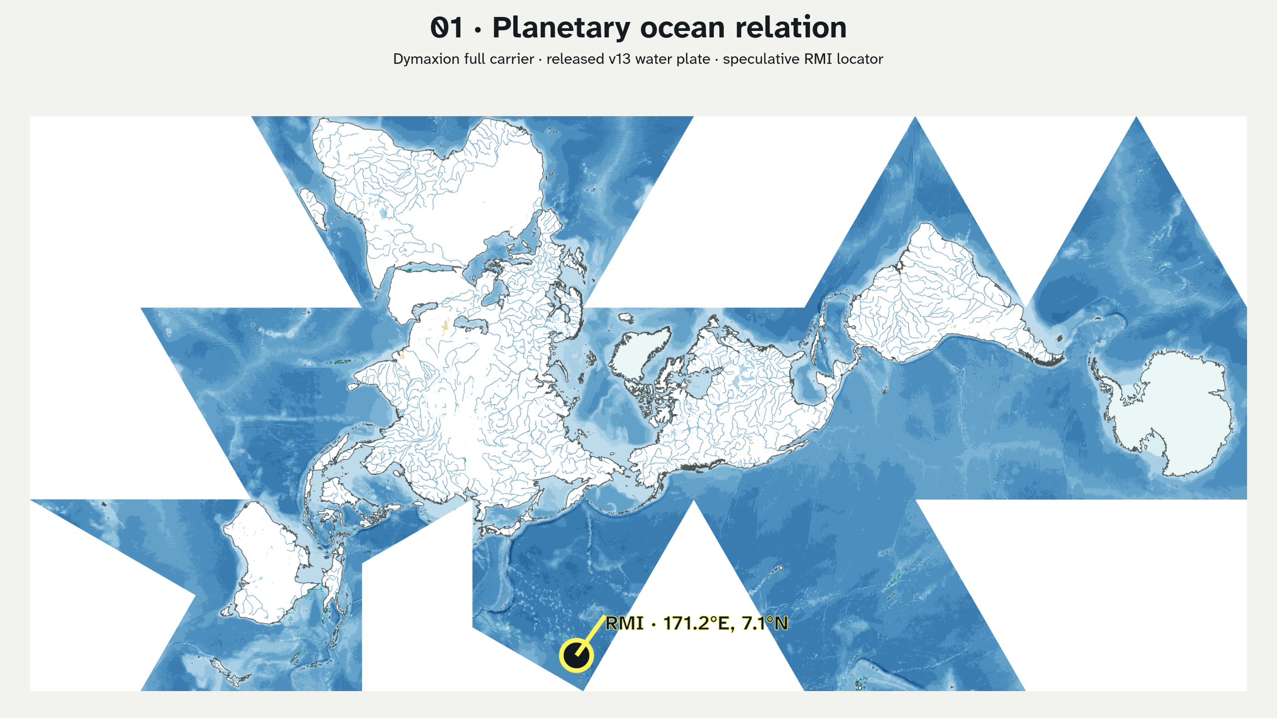 Full Dymaxion water carrier with a yellow RMI context locator